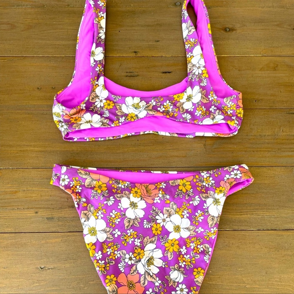 Veronica Beard purple floral bikini set NWOT